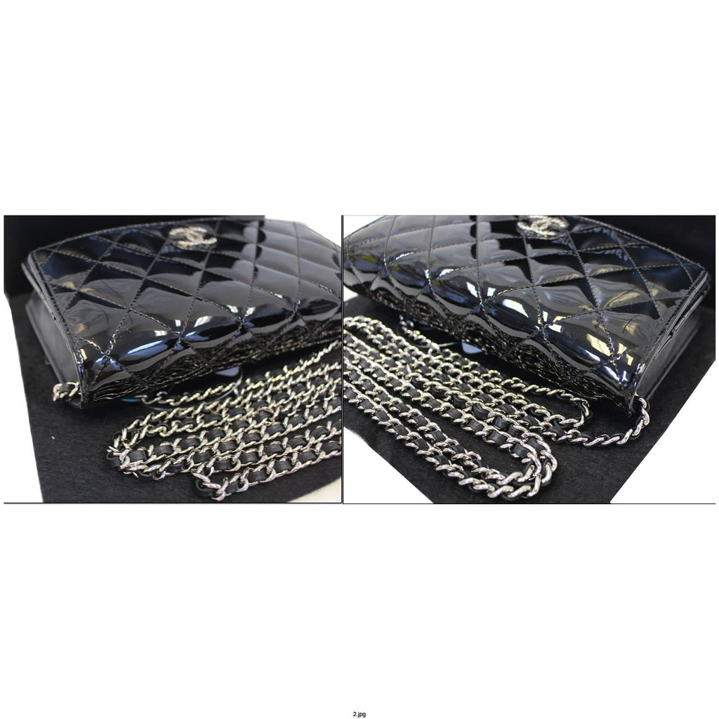 CHANEL Wallet On Chain Patent Leather Shoulder Crossbody Bag