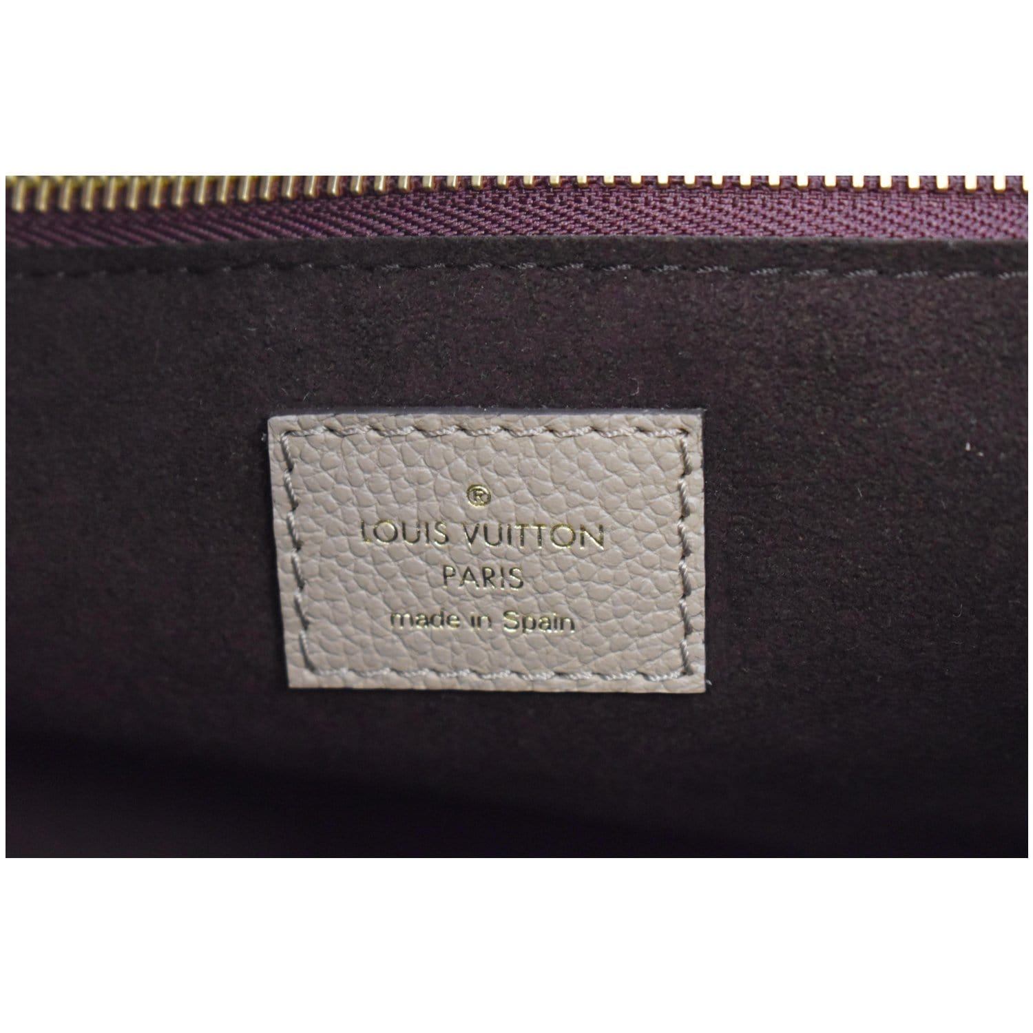 LOUIS VUITTON Neverfull MM Monogram Empreinte Tote Bag Beige