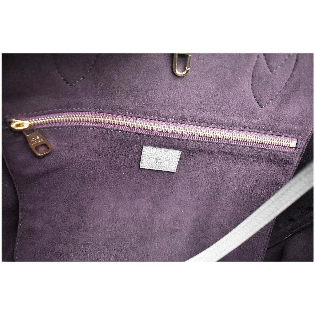 LOUIS VUITTON  Neverfull MM Monogram Empreinte Tote Bag Beige