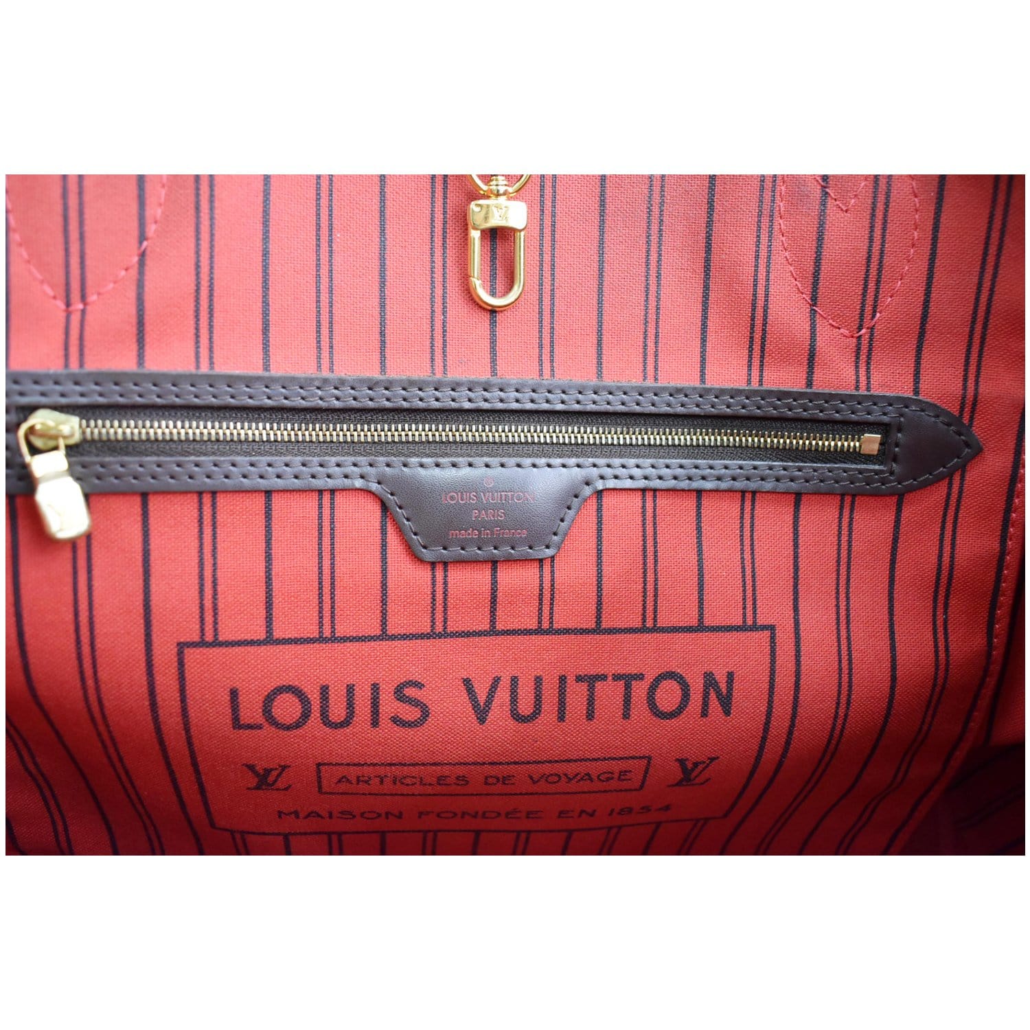 LOUIS VUITTON  Neverfull MM Damier Ebene Tote Bag Brown