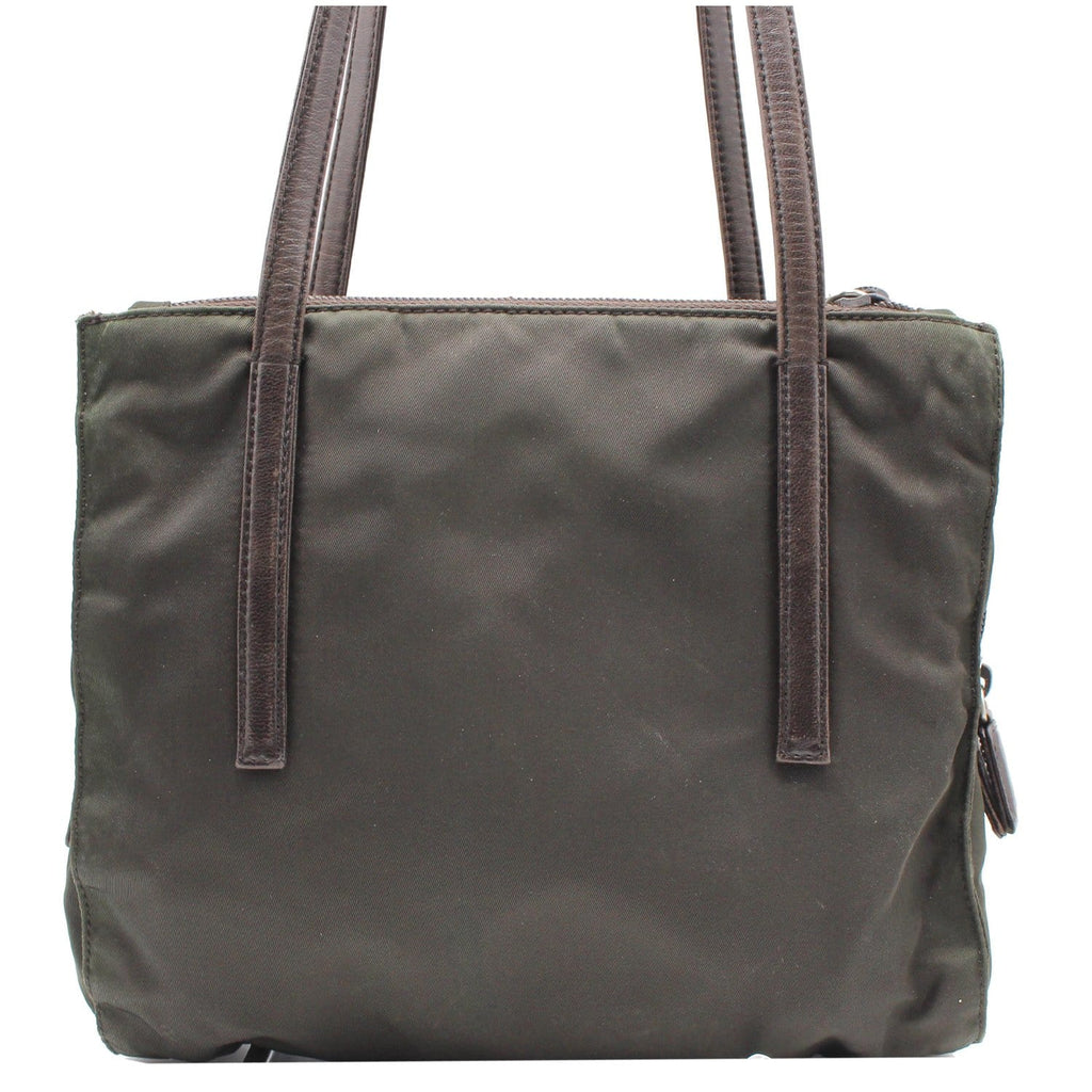 PRADA Nylon Tote Shoulder Bag Dark Green
