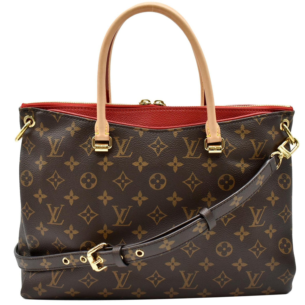 LOUIS VUITTON Pallas Monogram Canvas 2Way Shoulder Bag Red