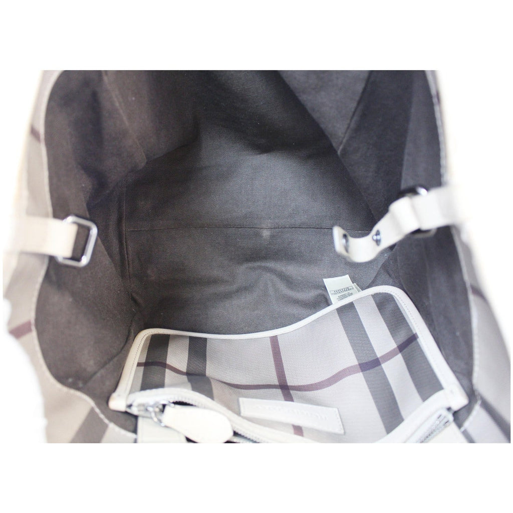 BURBERRY Canterbury Small Smoked Check Tote Bag Grey