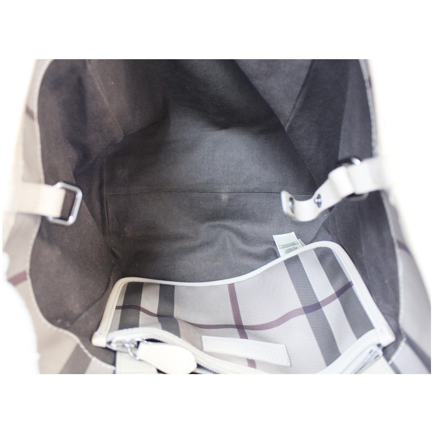 BURBERRY Canterbury Small Smoked Check Tote Bag Grey