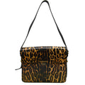 BURBERRY Grace Large Leopard Print Leather Shoulder Bag Multicolor
