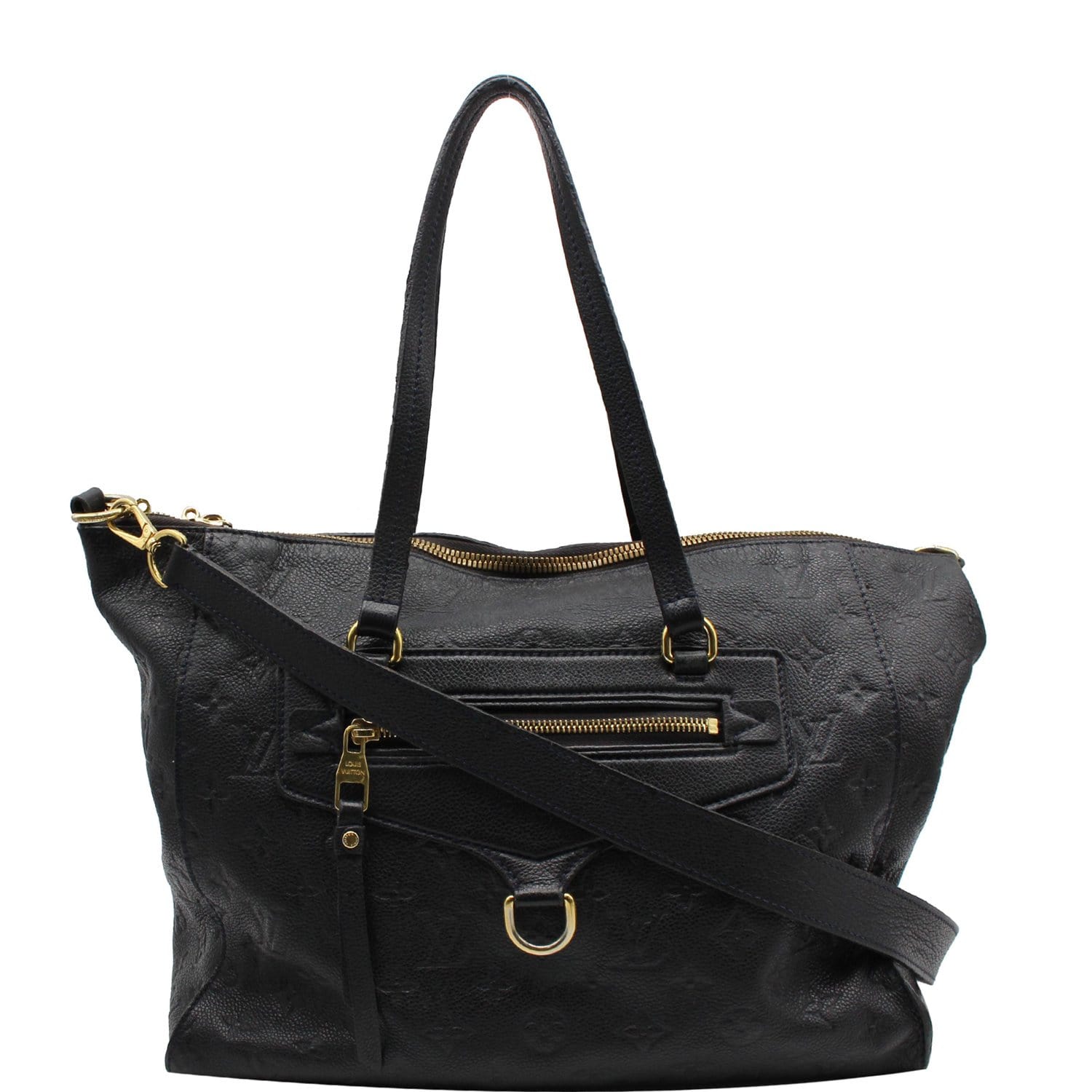 LOUIS VUITTON Lumineuse PM Monogram Empreinte Leather Shoulder Bag Black