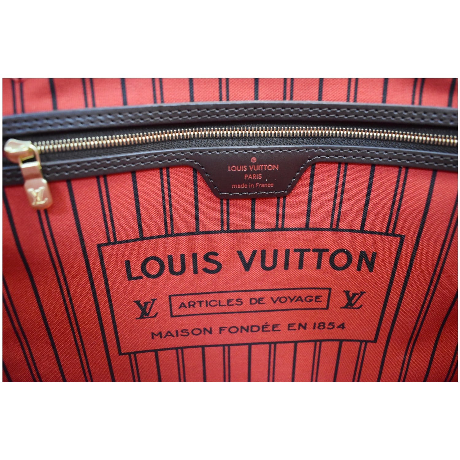 LOUIS VUITTON Neverfull MM Damier Ebene Shoulder Bag Brown