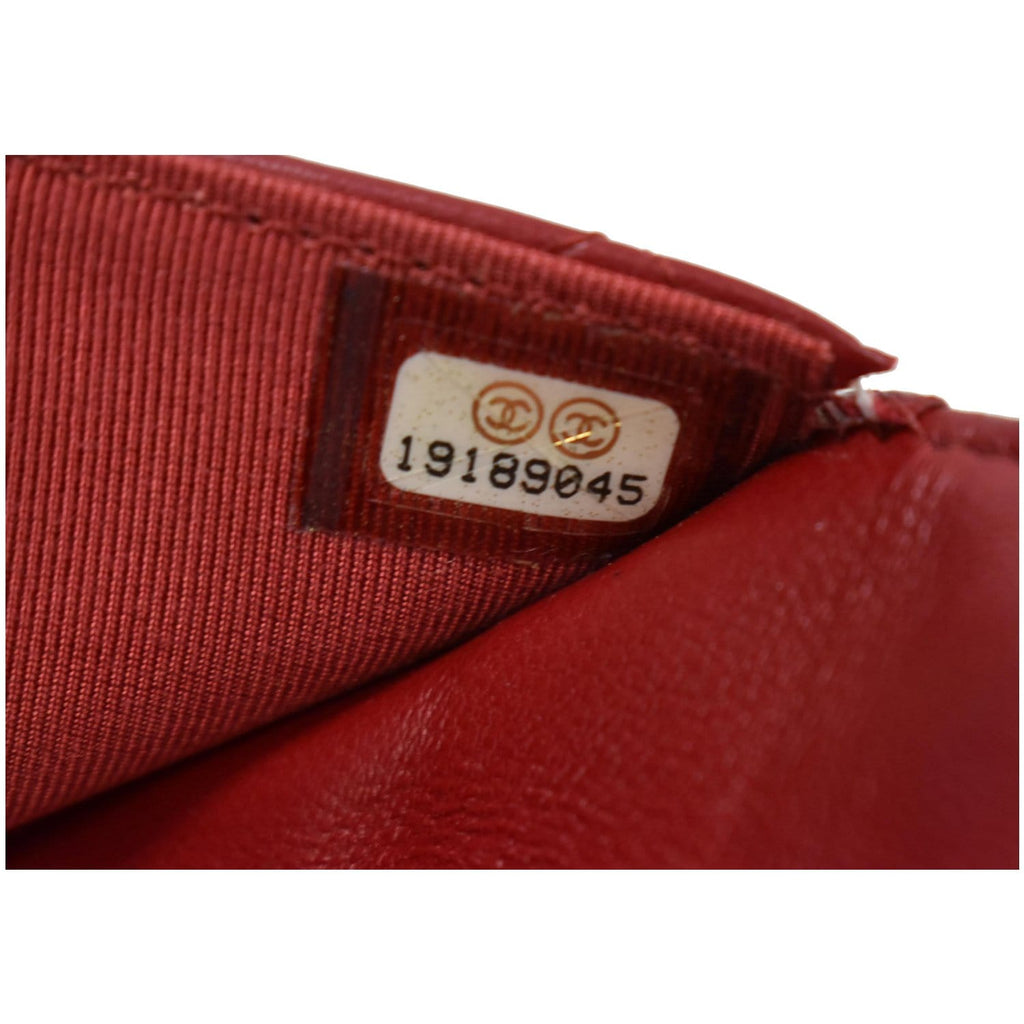 CHANEL CC WOC Leather Wallet On Chain Shoulder Bag Red
