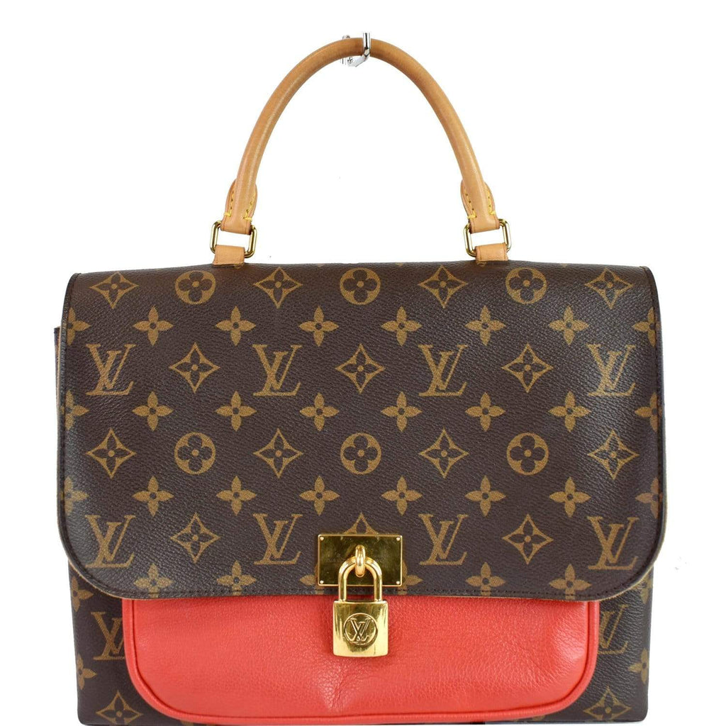 LOUIS VUITTON Marignan Monogram Canvas Shoulder Bag Coquelicot
