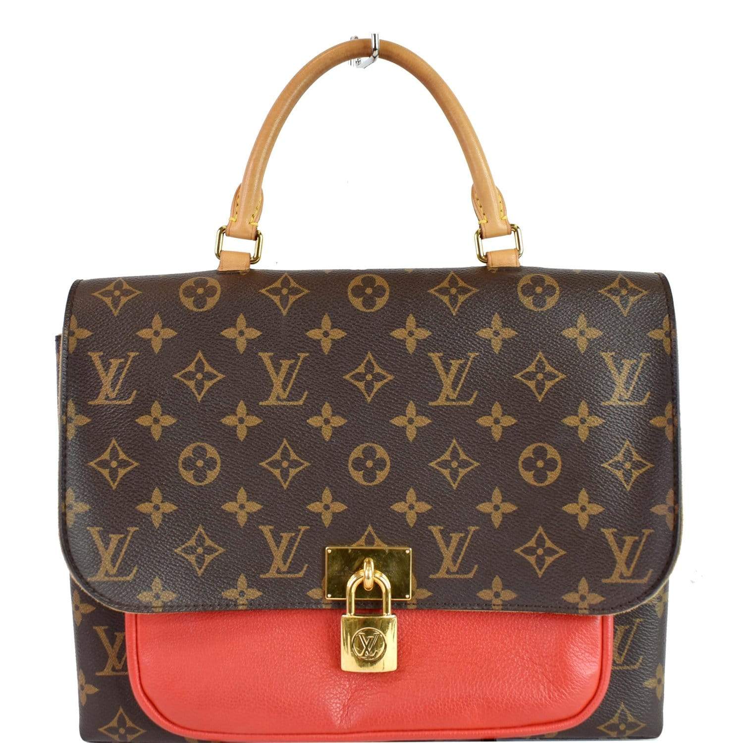 LOUIS VUITTON Marignan Monogram Canvas Shoulder Bag Coquelicot