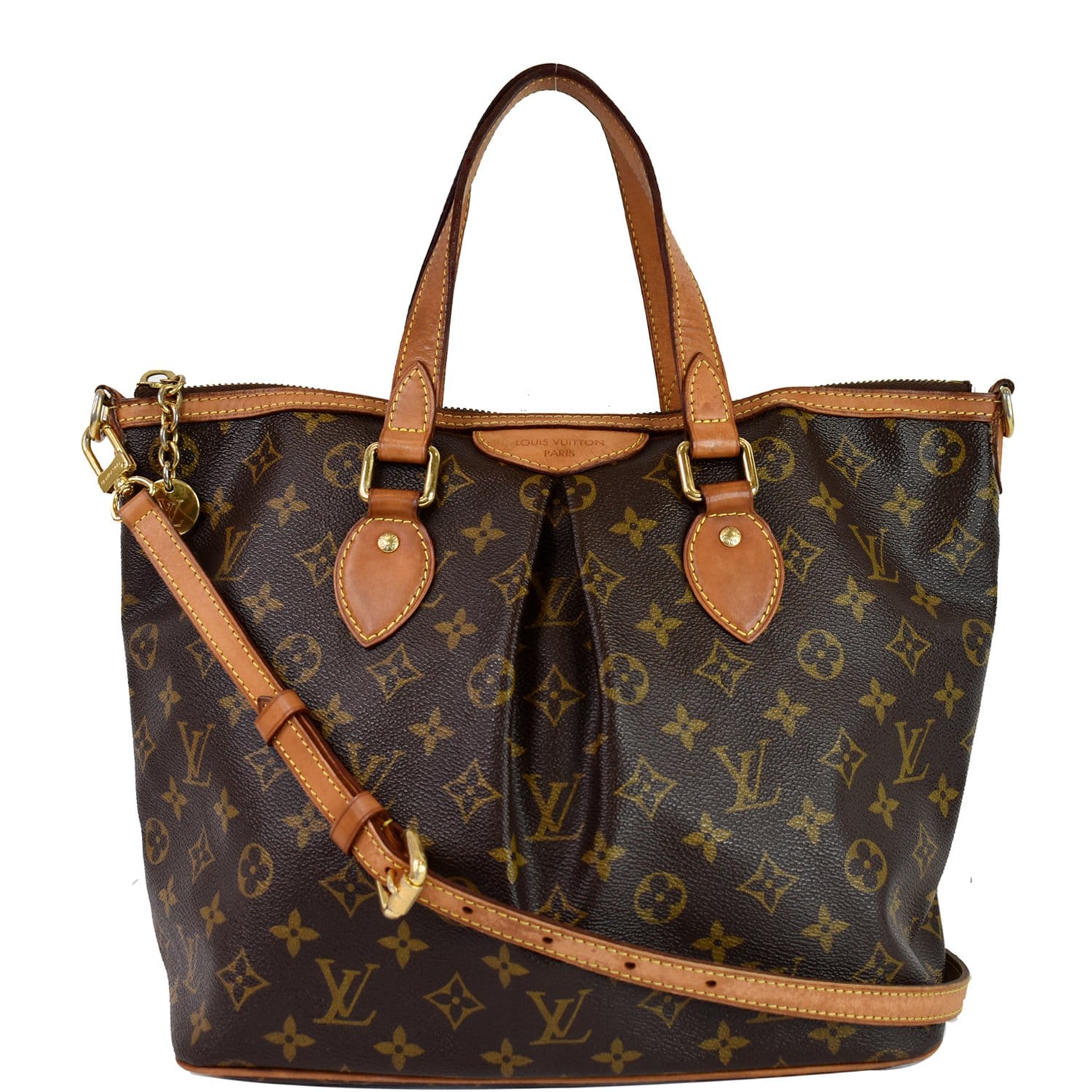LOUIS VUITTON Palermo PM Monogram Canvas Shoulder Bag Brown
