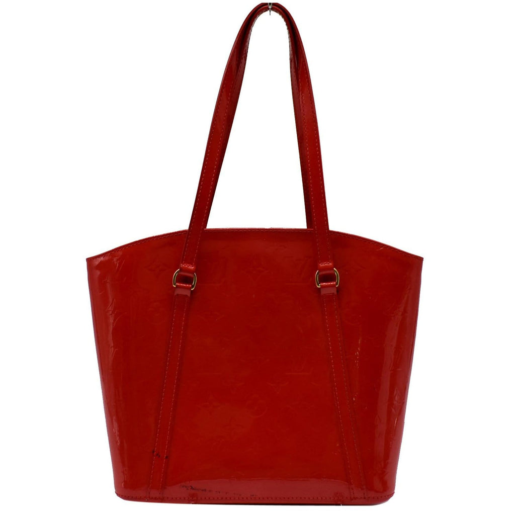 LOUIS VUITTON Avalon MM Monogram Vernis Shoulder Tote Bag Rouge Grenadine