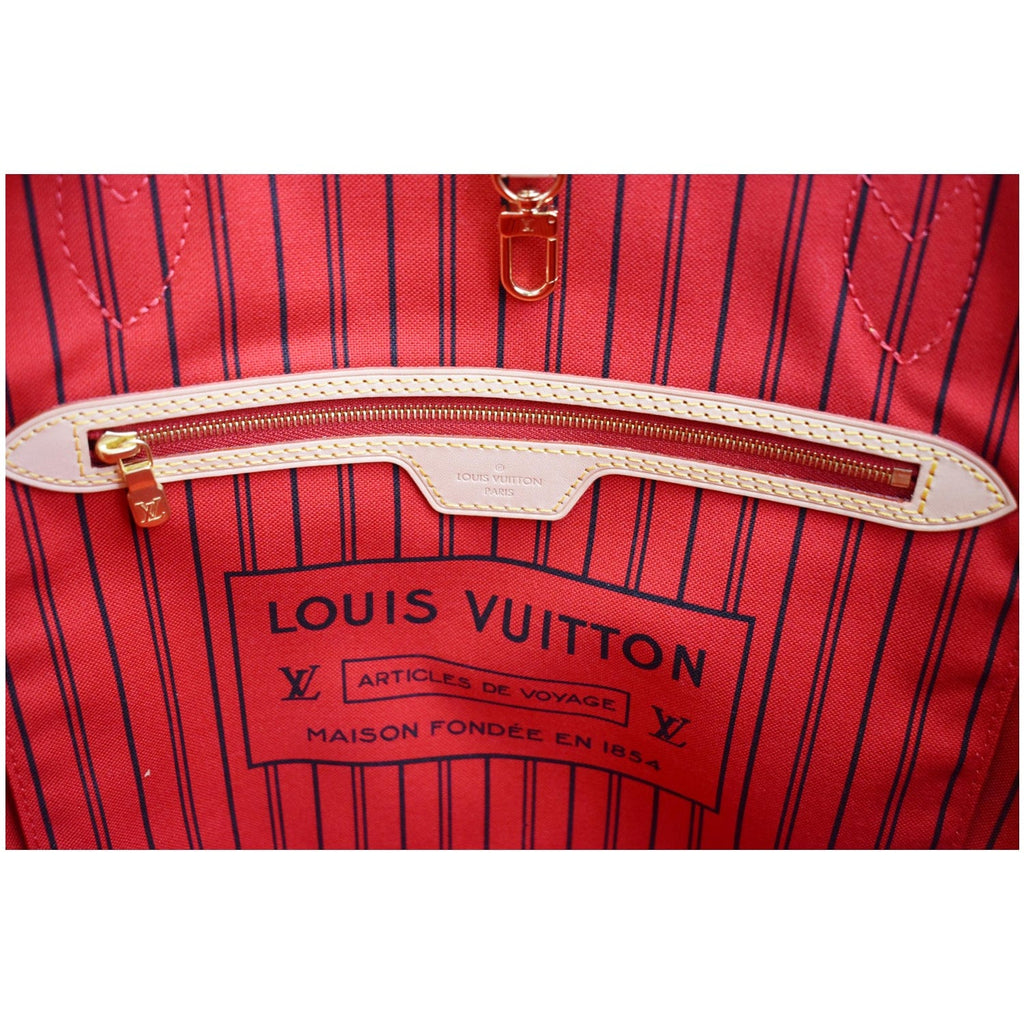 LOUIS VUITTON Neverfull MM Monogram Canvas Tote Bag Brown