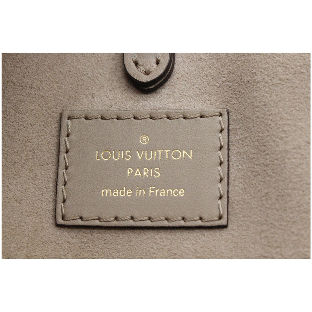 LOUIS VUITTON Onthego MM Giant Monogram Empreinte Shoulder Bag Tourterelle