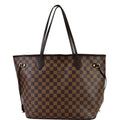 LOUIS VUITTON Neverfull MM Damier Ebene Shoulder Bag Brown