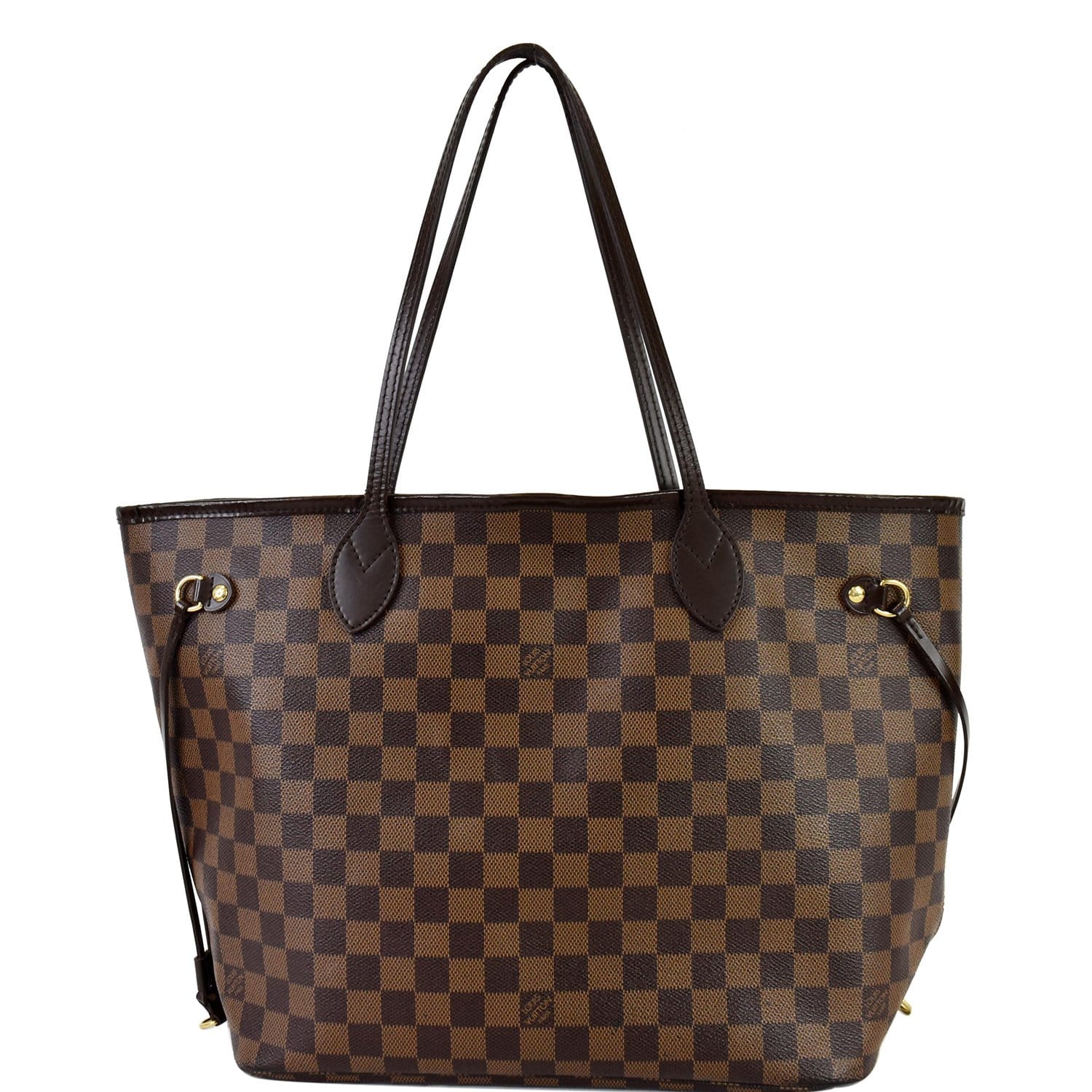 LOUIS VUITTON Neverfull MM Damier Ebene Shoulder Bag Brown