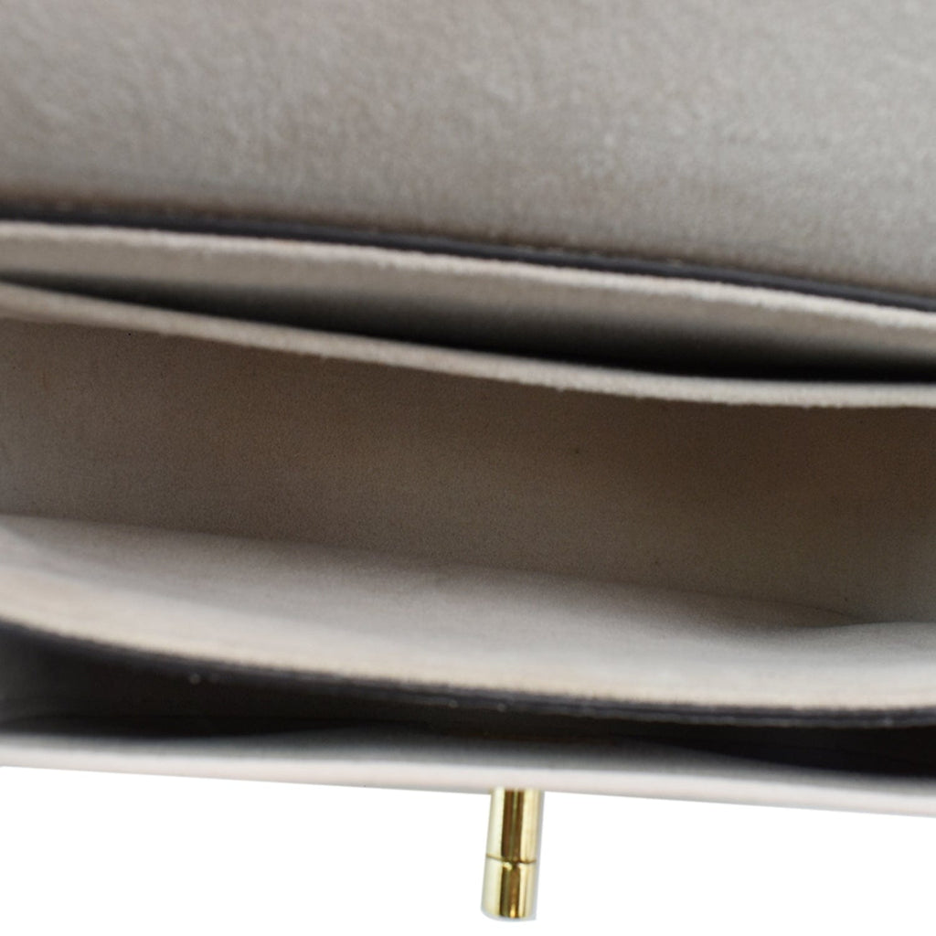 LOUIS VUITTON Lockme Tender Grained Calfskin Leather Shoulder Bag Greige