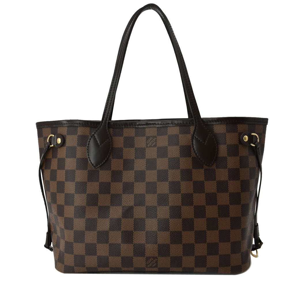LOUIS VUITTON Neverfull PM Damier Ebene Shoulder Bag Brown