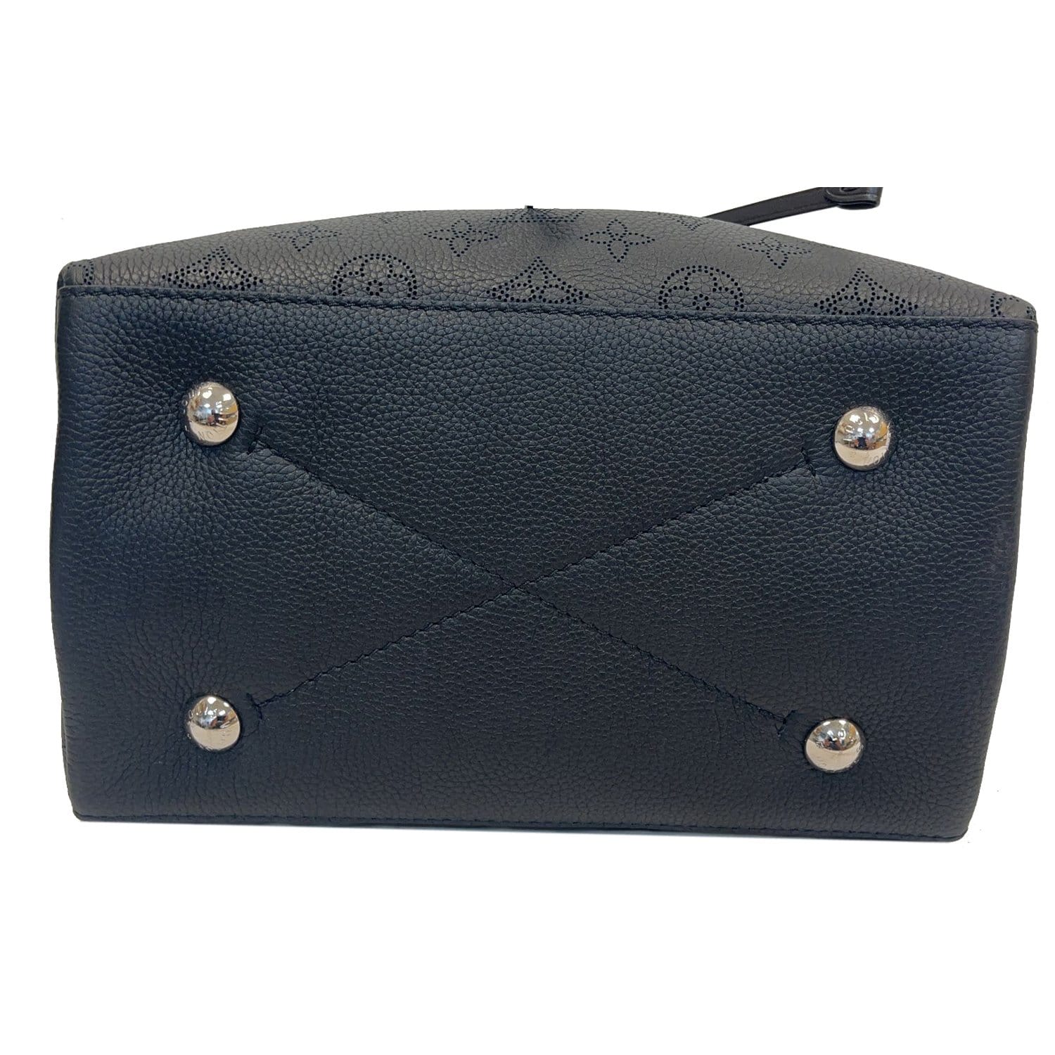 LOUIS VUITTON Muria Mahina Perforated Leather Shoulder Bag Black