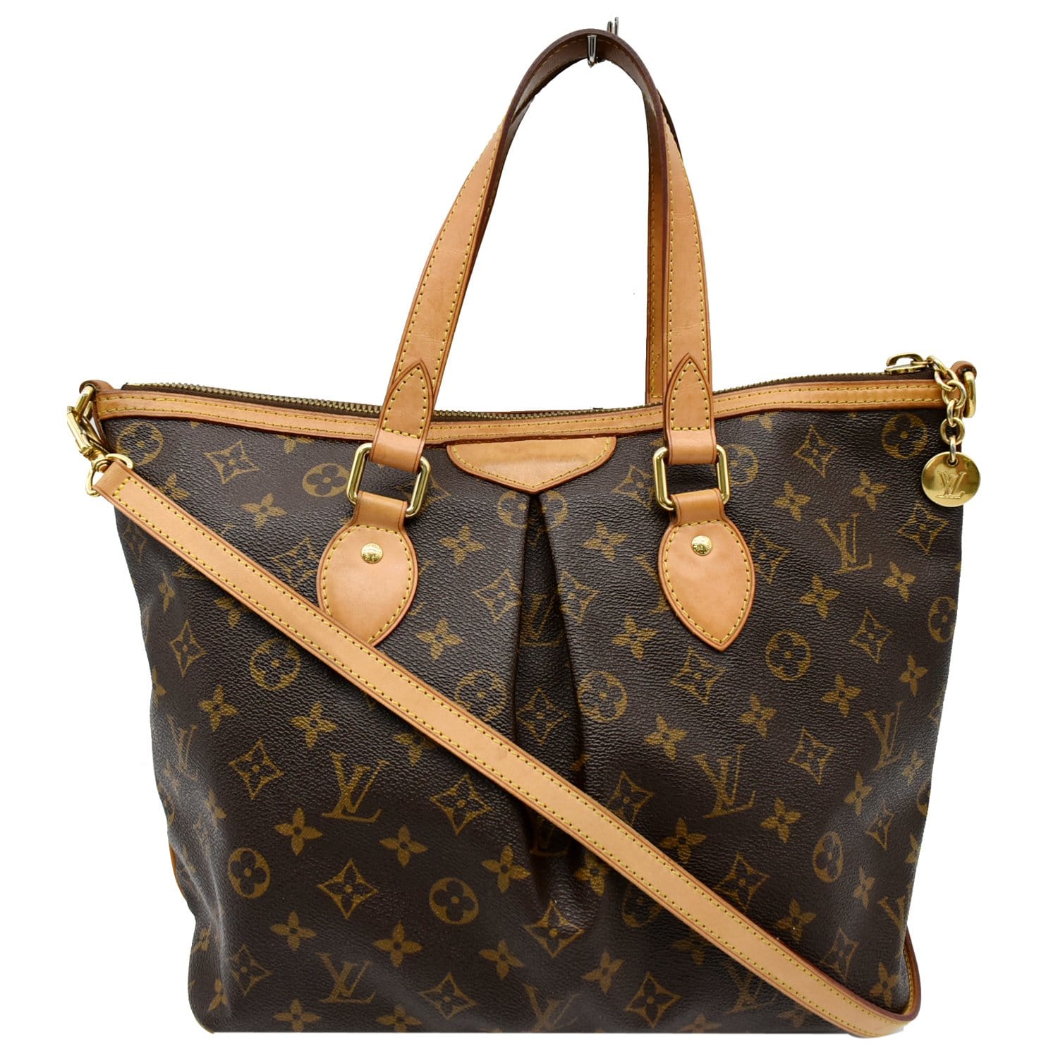 LOUIS VUITTON Palermo PM Monogram Canvas Shoulder Bag Brown