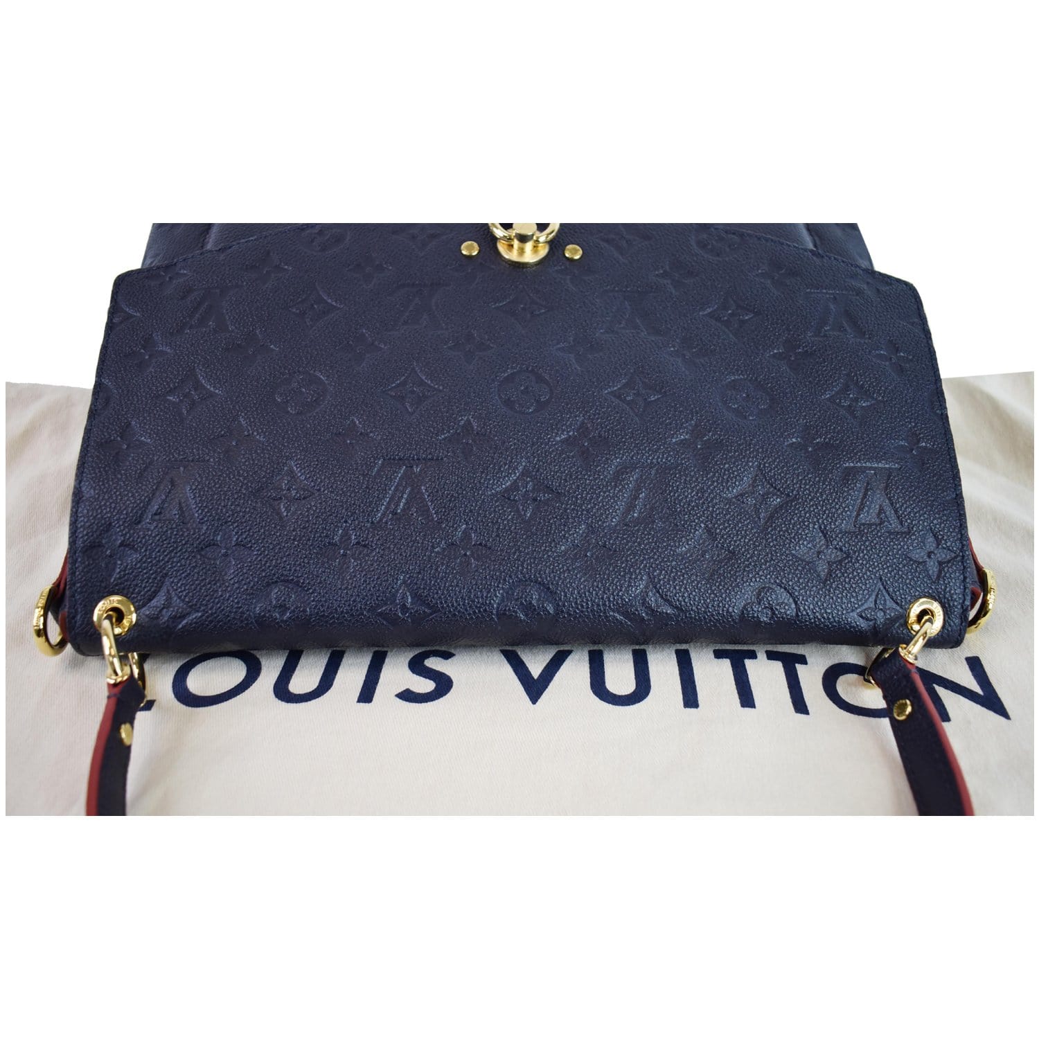 LOUIS VUITTON Blanche MM Empreinte Leather Shoulder Bag Marine