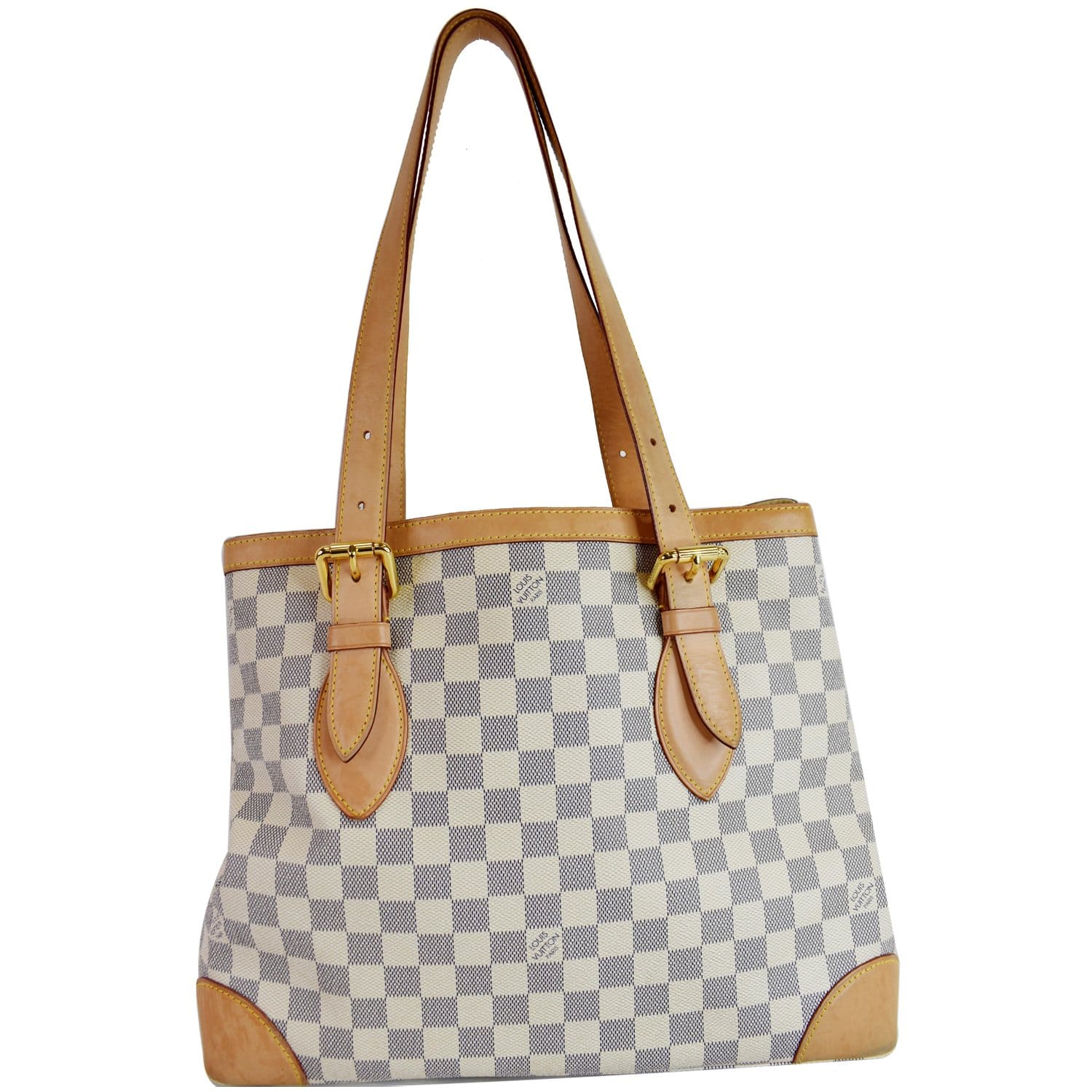 LOUIS VUITTON Damier Azur Hampstead MM Shoulder Bag White