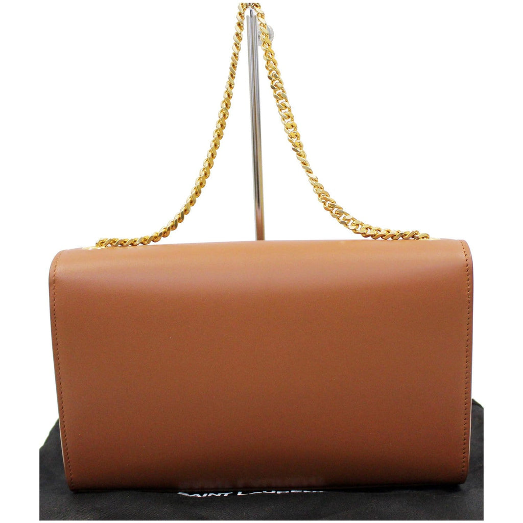 YVES SAINT LAURENT Kate Large Grain De Poudre Leather Shoulder Bag Brown