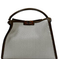 FENDI Peekaboo X-Lite Large Perforated Leather Tote Bag White