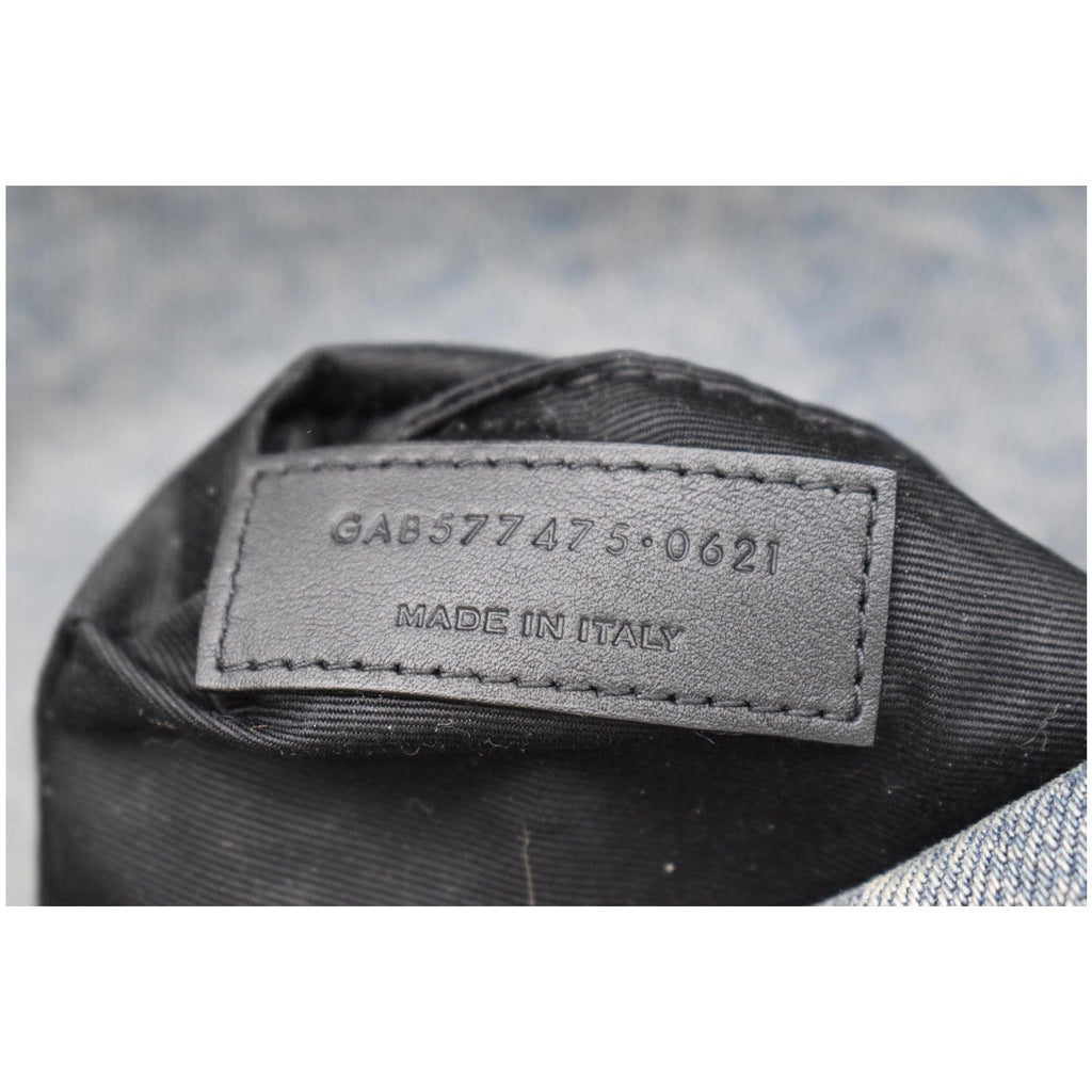 YVES SAINT LAURENT Vintage Puffer Medium Denim Canvas Shoulder Bag Blue