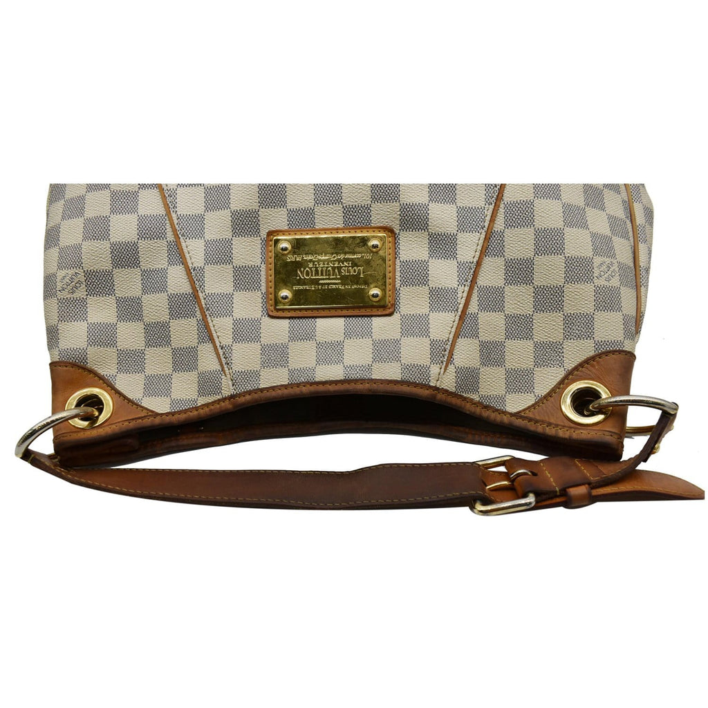 LOUIS VUITTON  Galliera PM Damier Azur Shoulder Tote Bag White