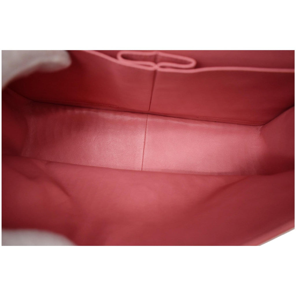 CHANEL Jumbo Double Flap Leather Shoulder Bag Pink