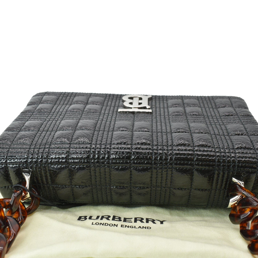 BURBERRY Lola Small Quilted Leather Shoulder Bag Black