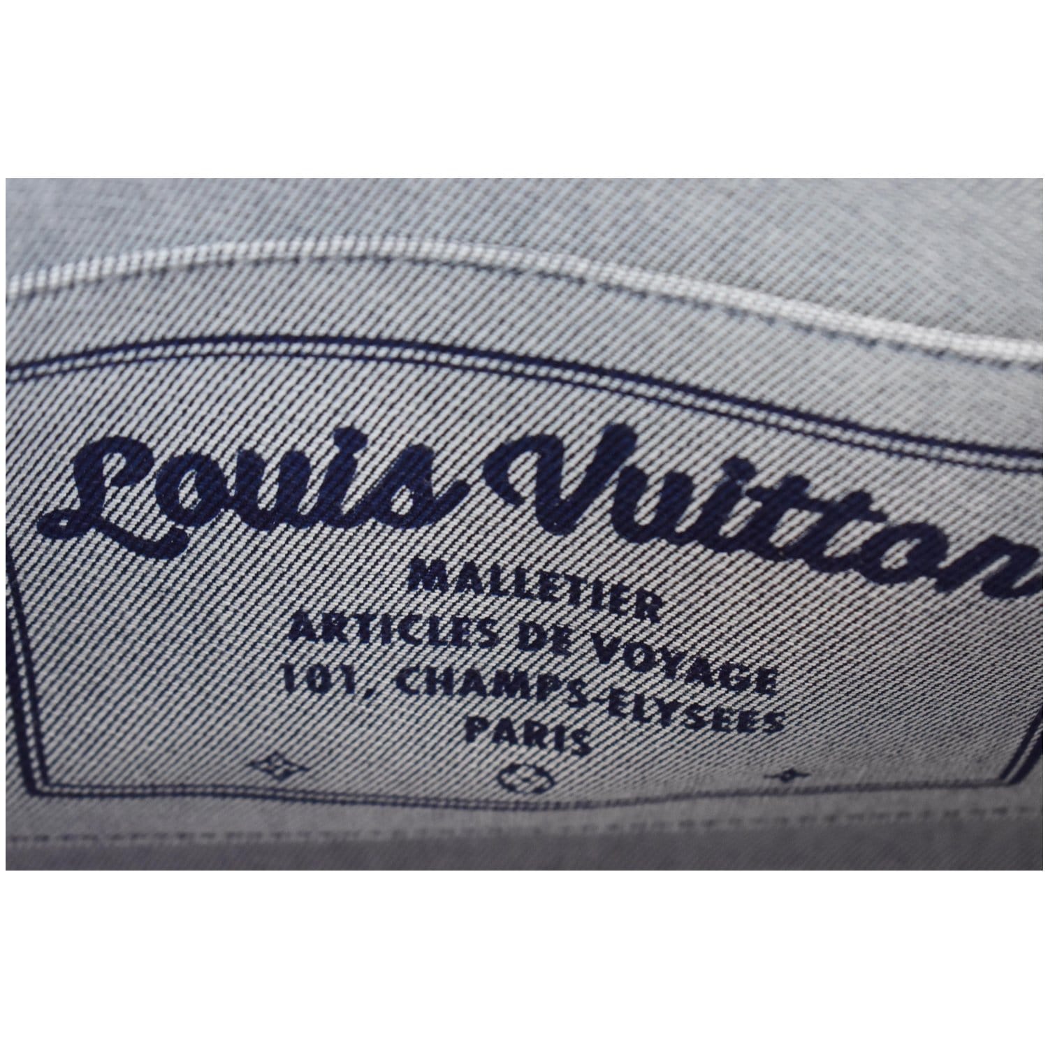 LOUIS VUITTON Onthego GM Autres Toiles Monogram Denim Shoulder Bag Blue/Red