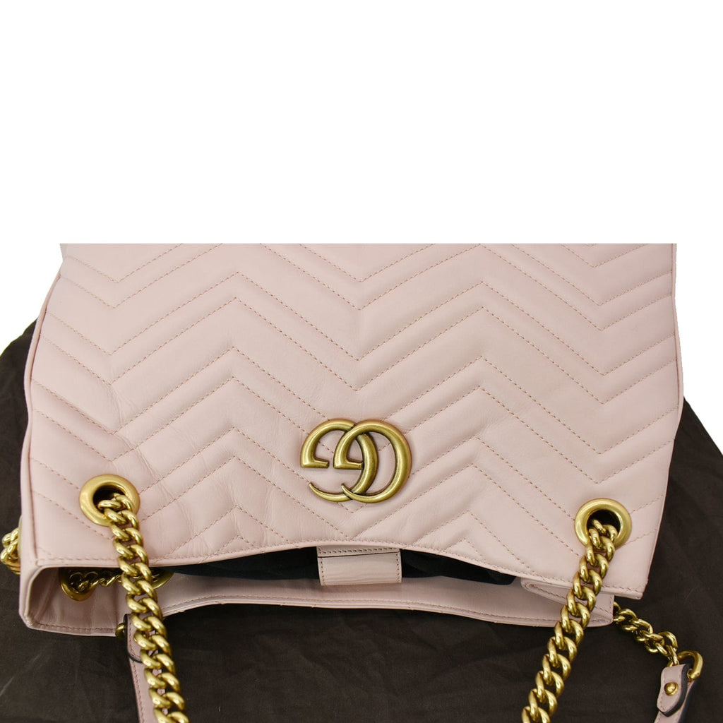 GUCCI GG Marmont Medium Metelasse Quilted Leather Shoulder Bag Nude 453569 - Hot Deals
