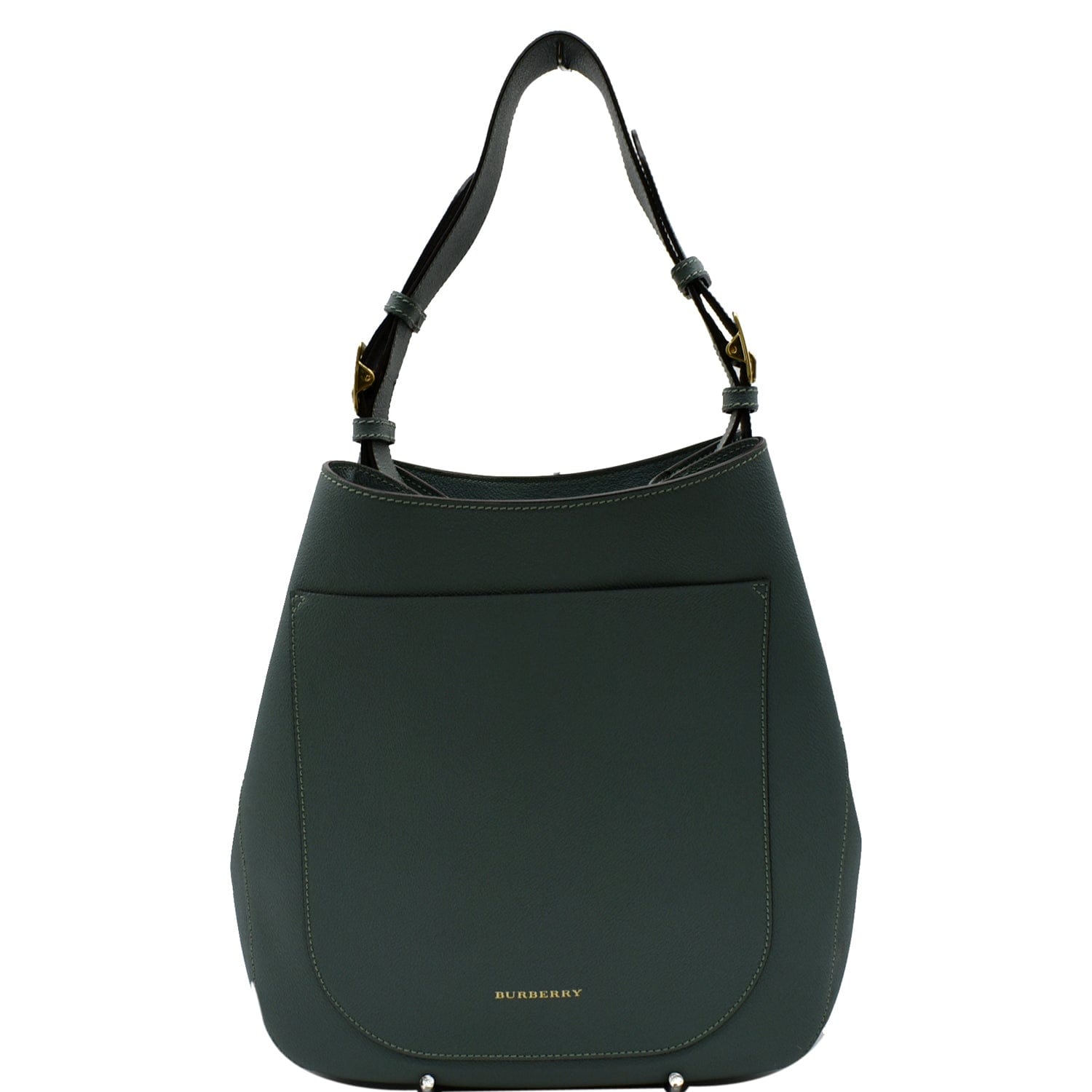 BURBERRY Bucket Leather Shoulder Bag Blue