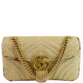 GUCCI GG Marmont Raffia Small Shoulder Bag Beige 443497 - 20% OFF