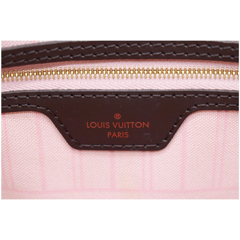 LOUIS VUITTON Neverfull MM Damier Ebene Tote Bag Brown