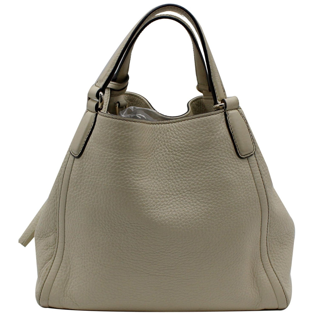 GUCCI Soho Small Pebbled Leather Shoulder Bag White 336751