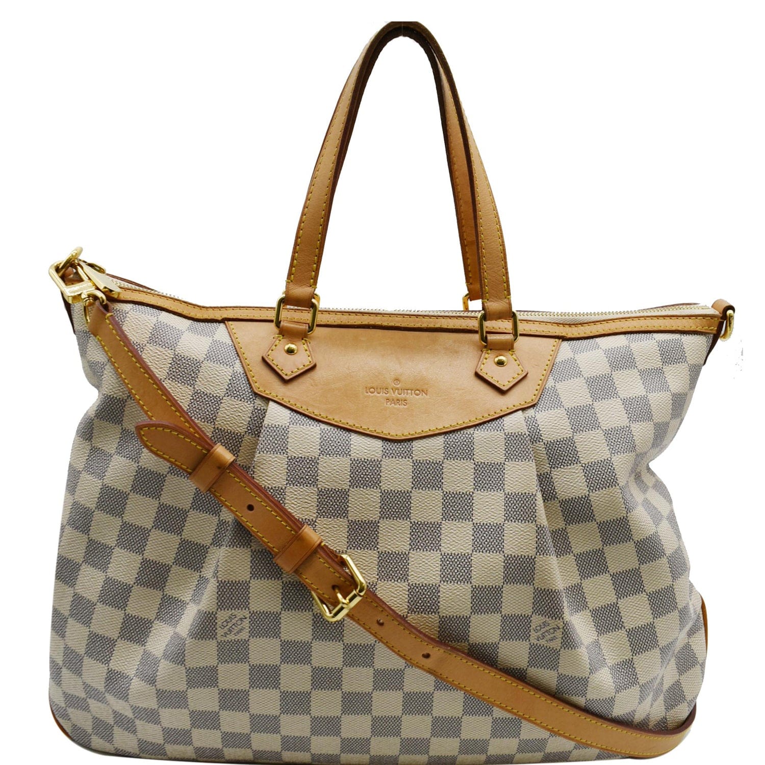 LOUIS VUITTON Siracusa GM Damier Azur Shoulder Bag White