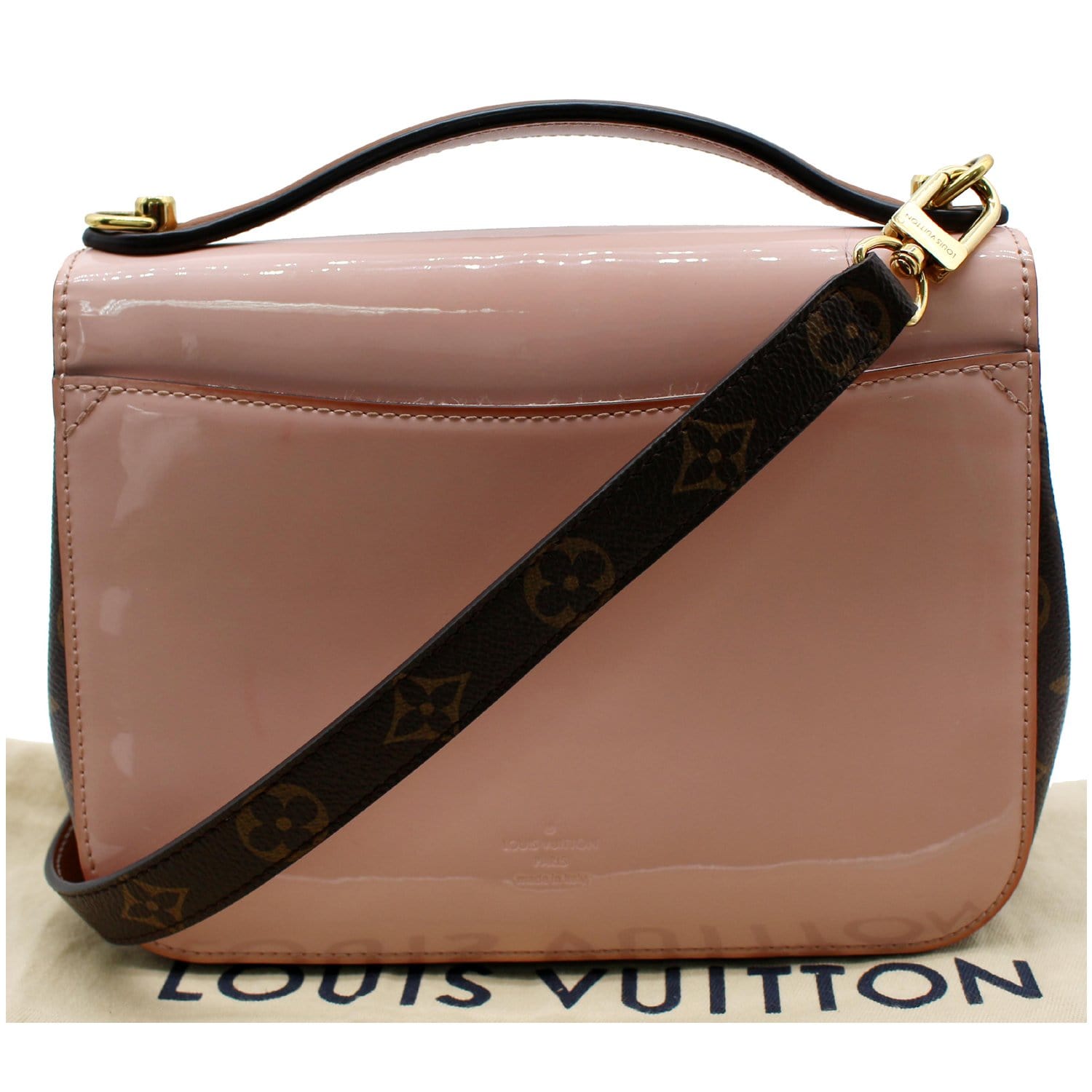 LOUIS VUITTON Cherrywood BB Patent Leather Shoulder Bag Rose Ballerine