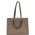 LOUIS VUITTON Onthego MM Monogram Empreinte Shoulder Bag Tourterelle