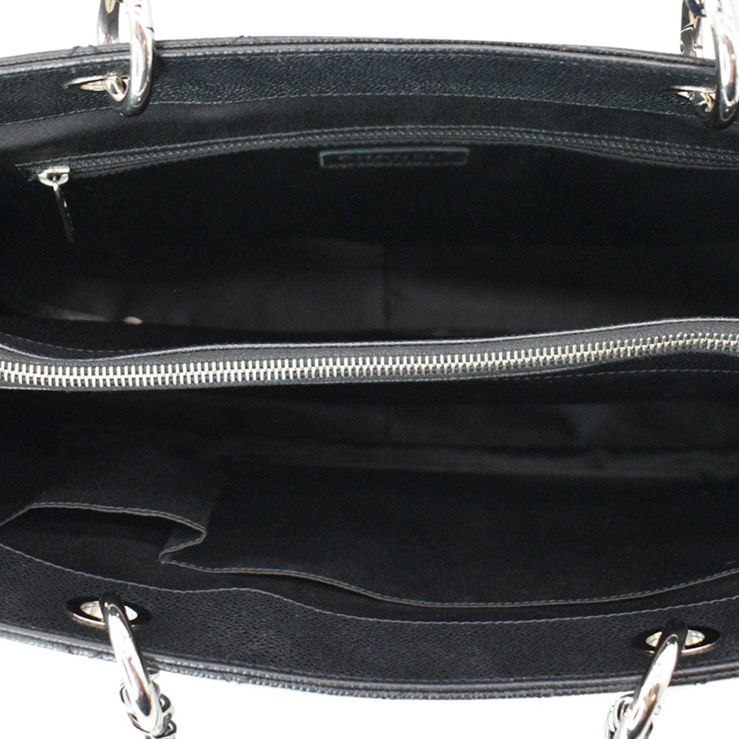 CHANEL XL Grand Quilted Caviar Leather Shopping Tote Bag Black