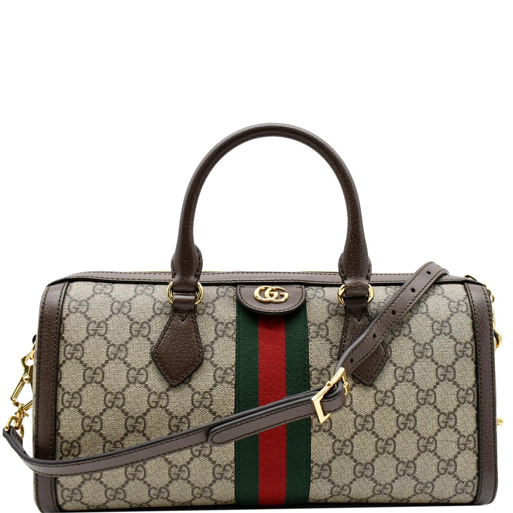 GUCCI Ophidia GG Canvas Medium Top Handle Shoulder Bag Beige 524532