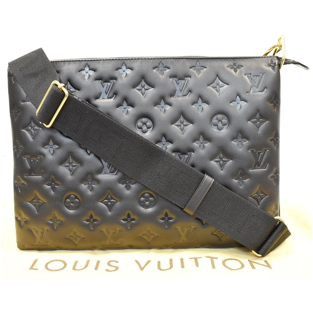 LOUIS VUITTON Coussin MM Monogram Embossed Shoulder Bag Black