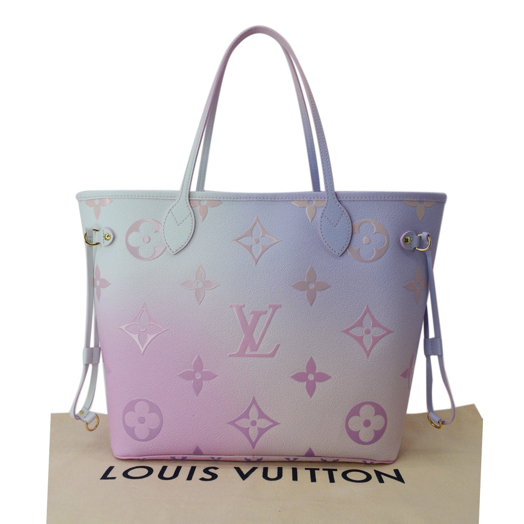 LOUIS VUITTON Neverfull MM Monogram Canvas Tote Bag Sunrise Pastel