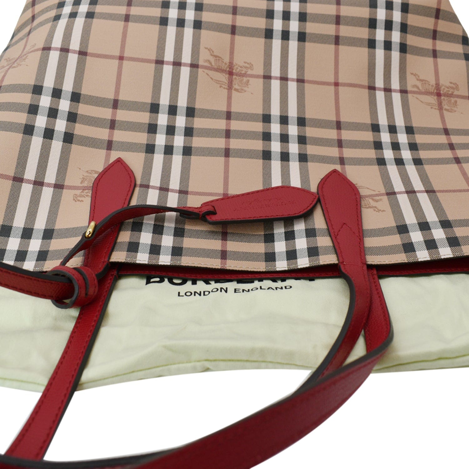 BURBERRY Reversible Haymarket Coated Canvas Tote Bag Beige