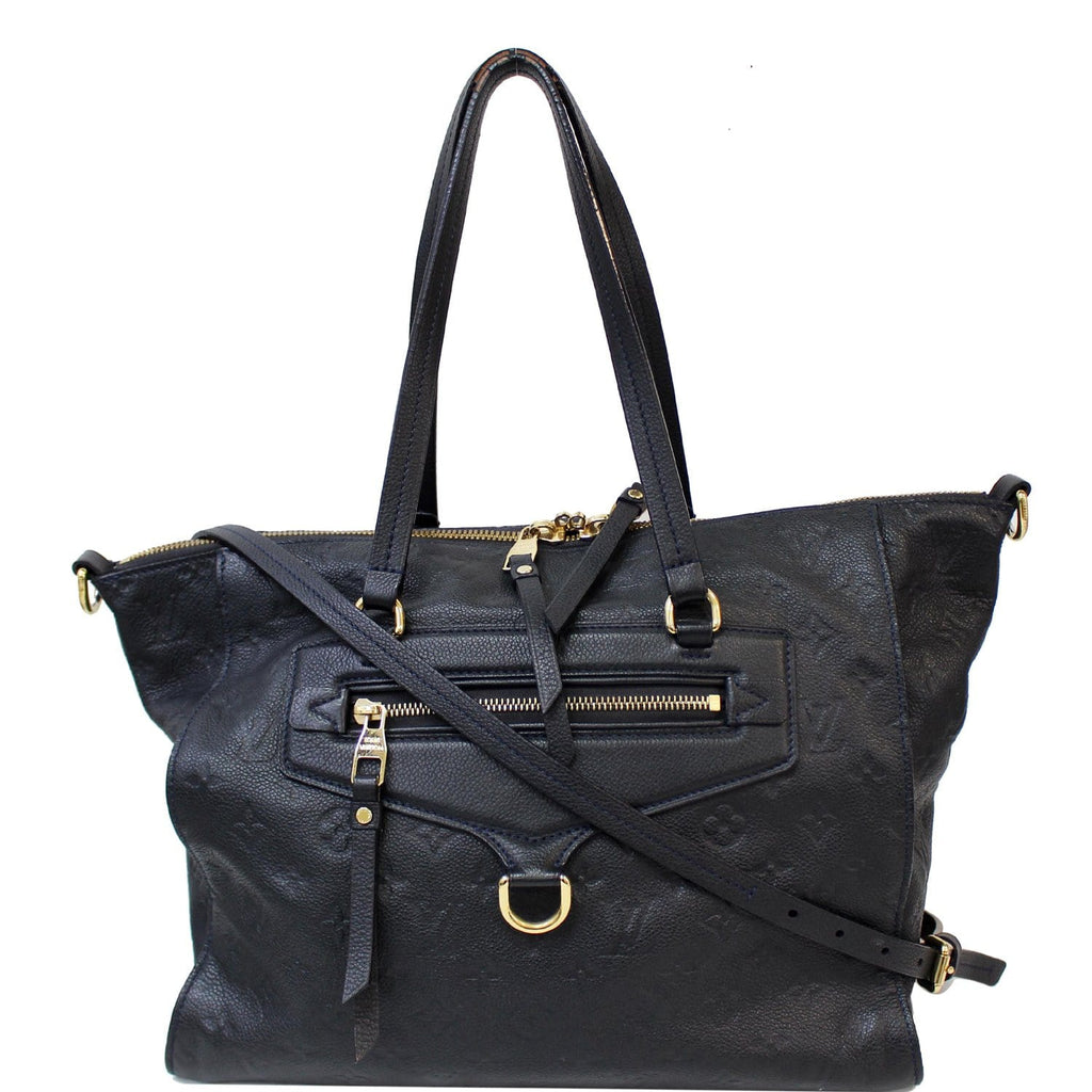 LOUIS VUITTON Lumineuse PM Monogram Empreinte Leather Shoulder Bag Black