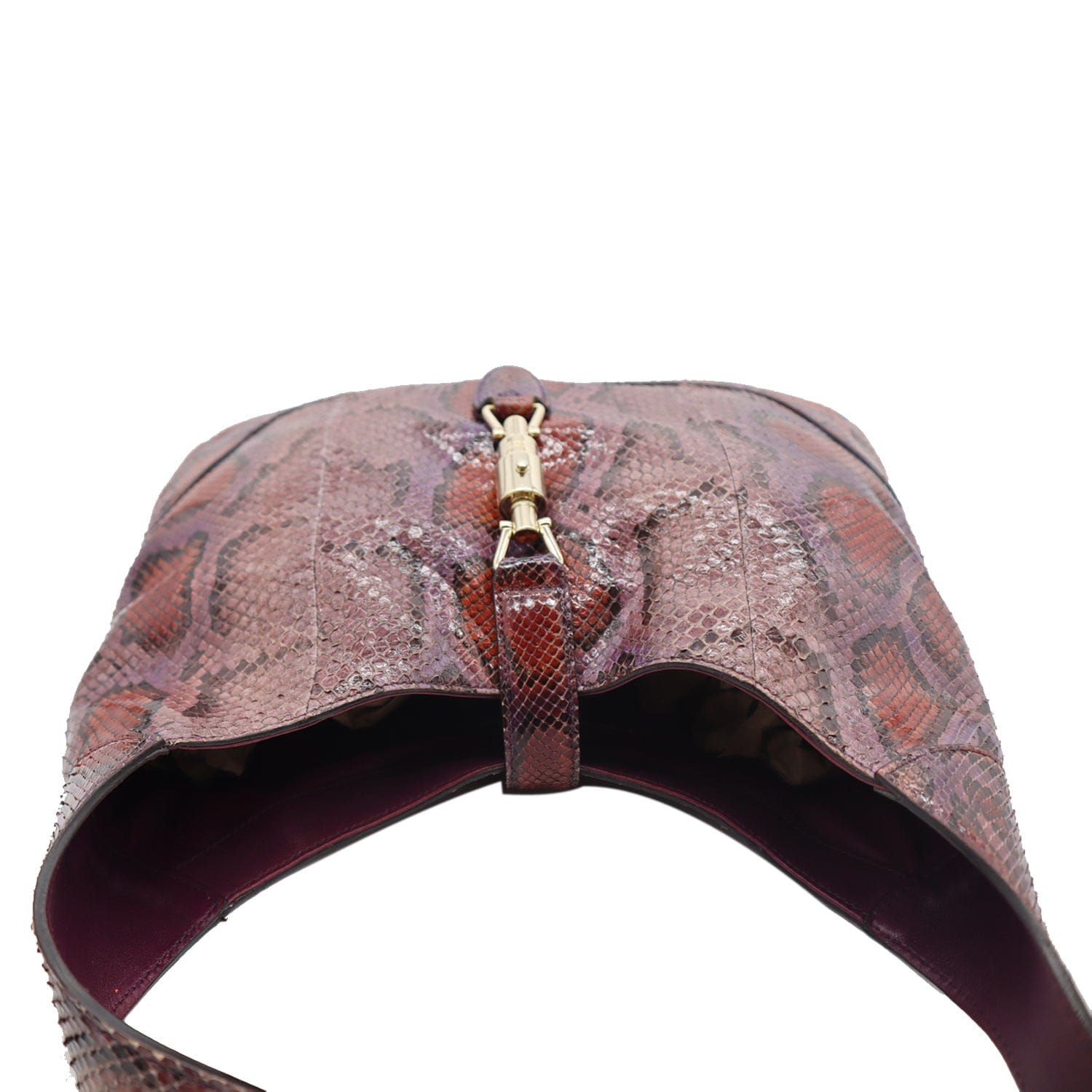 GUCCI Jackie Medium Python Shoulder Bag Purple 277520
