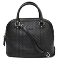 GUCCI Dome Medium Microguccissima Leather Shoulder Bag Black 449663