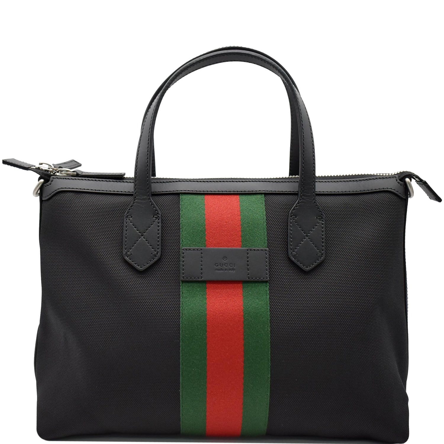 GUCCI Nylon Top Handle Shoulder Bag Black 630923